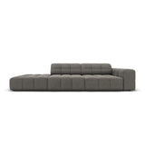 Jennifer 3-Sitzer Ecksofa, Linke Seite offen, mit Bezug aus Samt (Bluvel 13) in Hellgrau, 262x102 cm – Bild 1