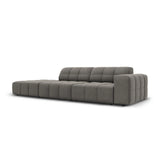 Jennifer 3-Sitzer Ecksofa, Linke Seite offen, mit Bezug aus Samt (Bluvel 13) in Hellgrau, 262x102 cm – Bild 3
