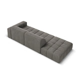 Jennifer 3-Sitzer Ecksofa, Linke Seite offen, mit Bezug aus Samt (Bluvel 13) in Hellgrau, 262x102 cm – Bild 5