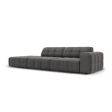 Jennifer 3-Sitzer Ecksofa, Linke Seite offen, mit Bezug aus Samt (Bluvel 14) in Grau, 262x102 cm – Bild 3