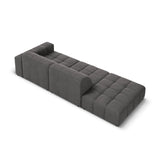 Jennifer 3-Sitzer Ecksofa, Linke Seite offen, mit Bezug aus Samt (Bluvel 14) in Grau, 262x102 cm – Bild 5