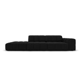 Jennifer 3-Sitzer Ecksofa, Linke Seite offen, mit Bezug aus Samt (Bluvel 19) in Schwarz, 262x102 cm – Bild 1