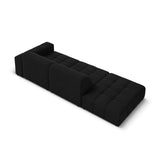 Jennifer 3-Sitzer Ecksofa, Linke Seite offen, mit Bezug aus Samt (Bluvel 19) in Schwarz, 262x102 cm – Bild 5