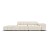 Jennifer 3-Sitzer Ecksofa, Linke Seite offen, mit Bezug aus Samt (Bluvel 22) in Leichtes Beige, 262x102 cm – Bild 1