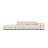 Jennifer 3-Sitzer Ecksofa, Linke Seite offen, mit Bezug aus Samt (Bluvel 22) in Leichtes Beige, 262x102 cm – Bild 1