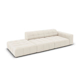 Jennifer 3-Sitzer Ecksofa, Linke Seite offen, mit Bezug aus Samt (Bluvel 22) in Leichtes Beige, 262x102 cm – Bild 4