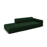 Jennifer 3-Sitzer Ecksofa, Linke Seite offen, mit Bezug aus Samt (Bluvel 78) in Flaschengrün, 262x102 cm – Bild 4