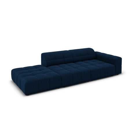 Jennifer 3-Sitzer Ecksofa, Linke Seite offen, mit Bezug aus Samt (Bluvel 86) in Königsblau, 262x102 cm – Bild 4