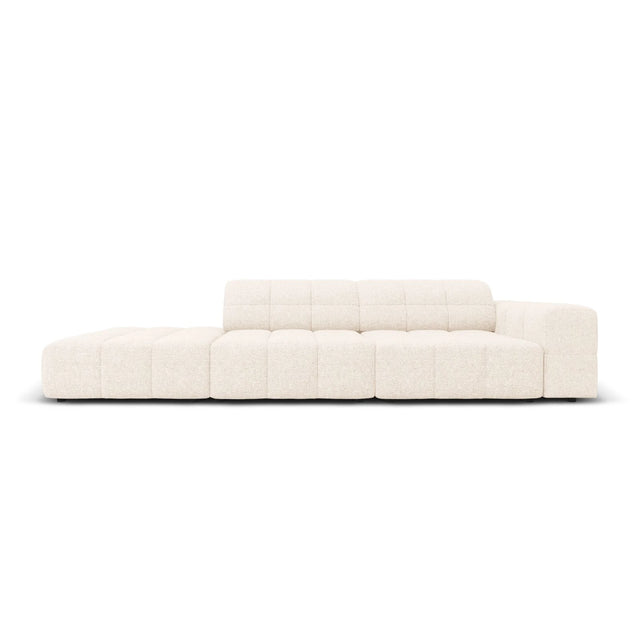 Jennifer 3-Sitzer Ecksofa, Linke Seite offen, mit Bezug aus Samt oder Chenille, 262x102 cm – Bild 1