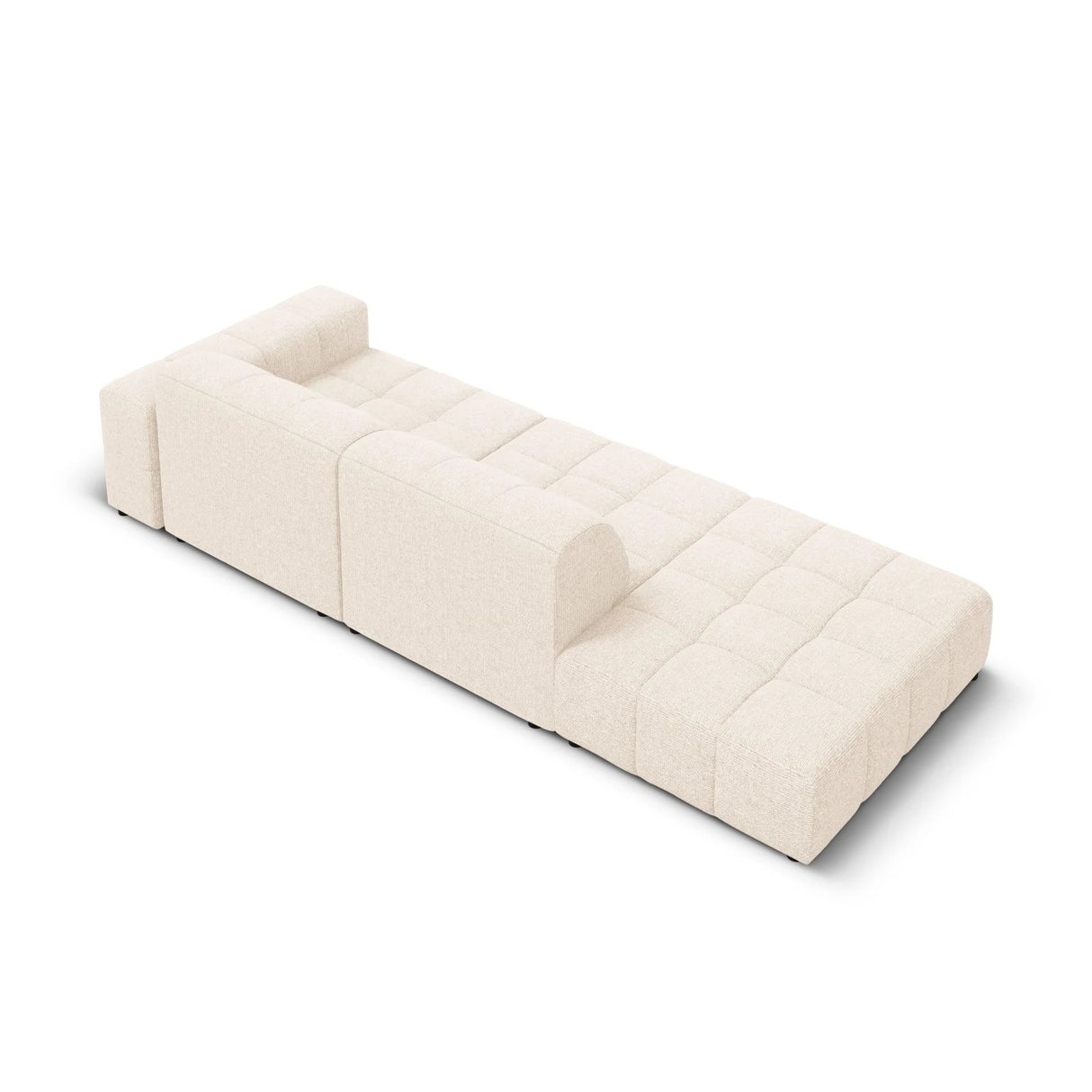Jennifer 3-Sitzer Ecksofa, Linke Seite offen, mit Bezug aus Samt oder Chenille, 262x102 cm – Bild 5