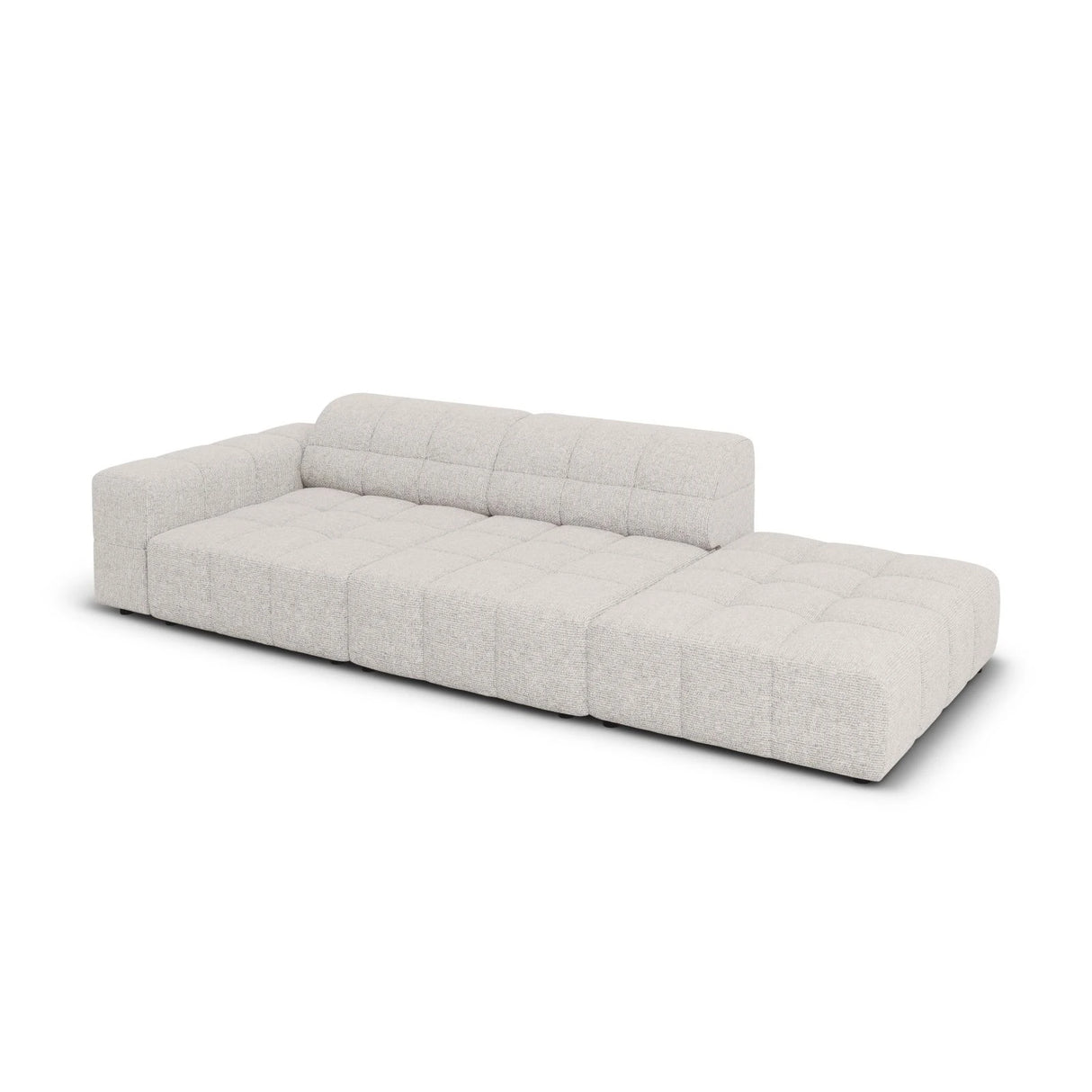 Jennifer 3-Sitzer Ecksofa, Rechte Seite offen, mit Bezug aus Chenille (Haga 06) in Hellgrau, 262x102 cm – Bild 4