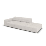 Jennifer 3-Sitzer Ecksofa, Rechte Seite offen, mit Bezug aus Chenille (Haga 06) in Hellgrau, 262x102 cm – Bild 4