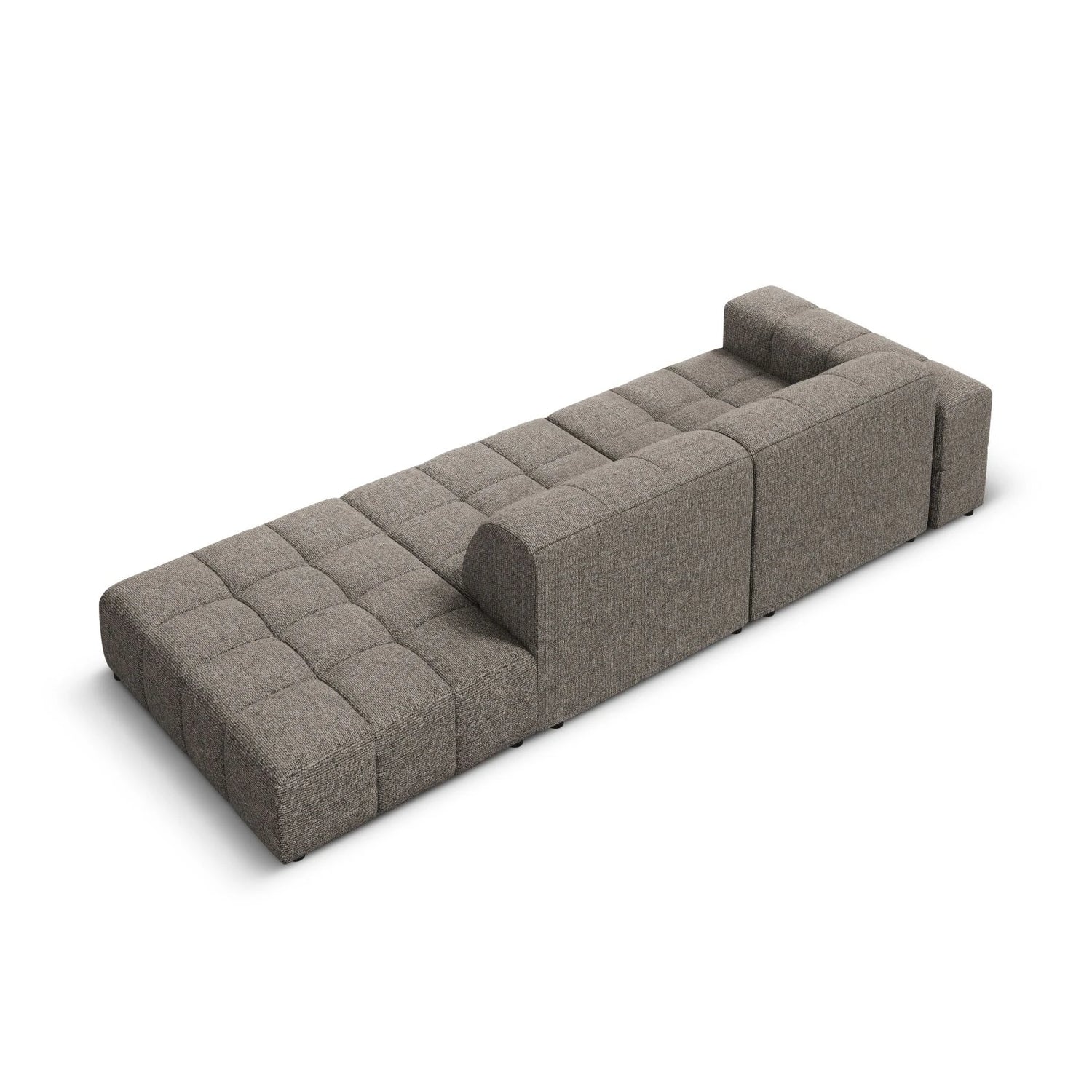 Jennifer 3-Sitzer Ecksofa, Rechte Seite offen, mit Bezug aus Chenille (Haga 16) in Grau, 262x102 cm – Bild 5