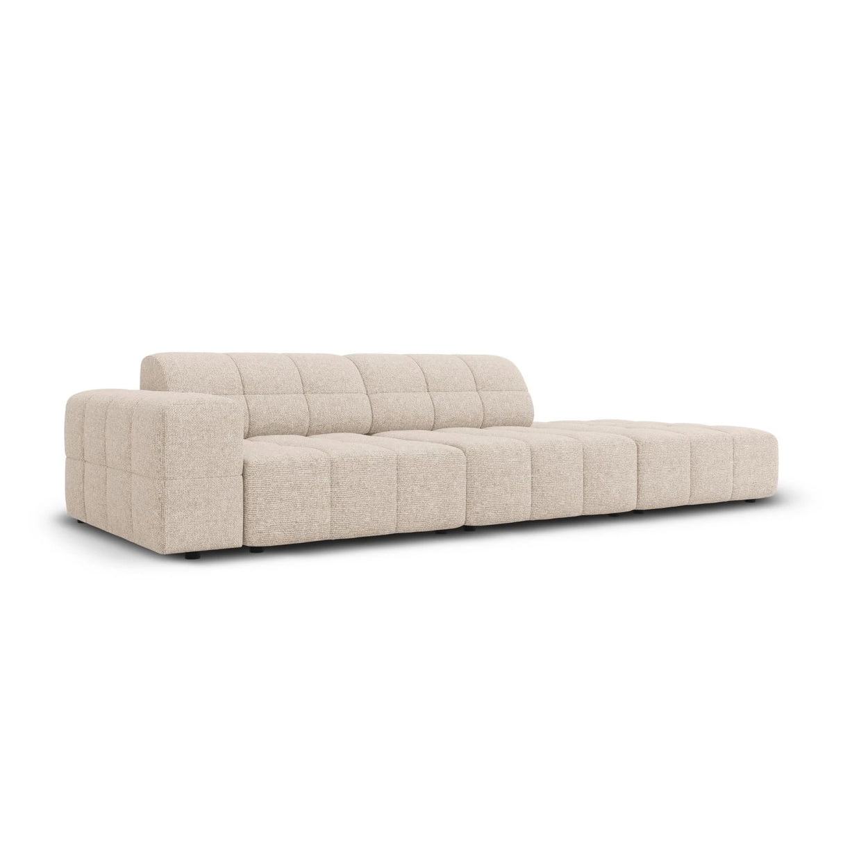 Jennifer 3-Sitzer Ecksofa, Rechte Seite offen, mit Bezug aus Chenille (Haga 30) in Beige, 262x102 cm – Bild 3