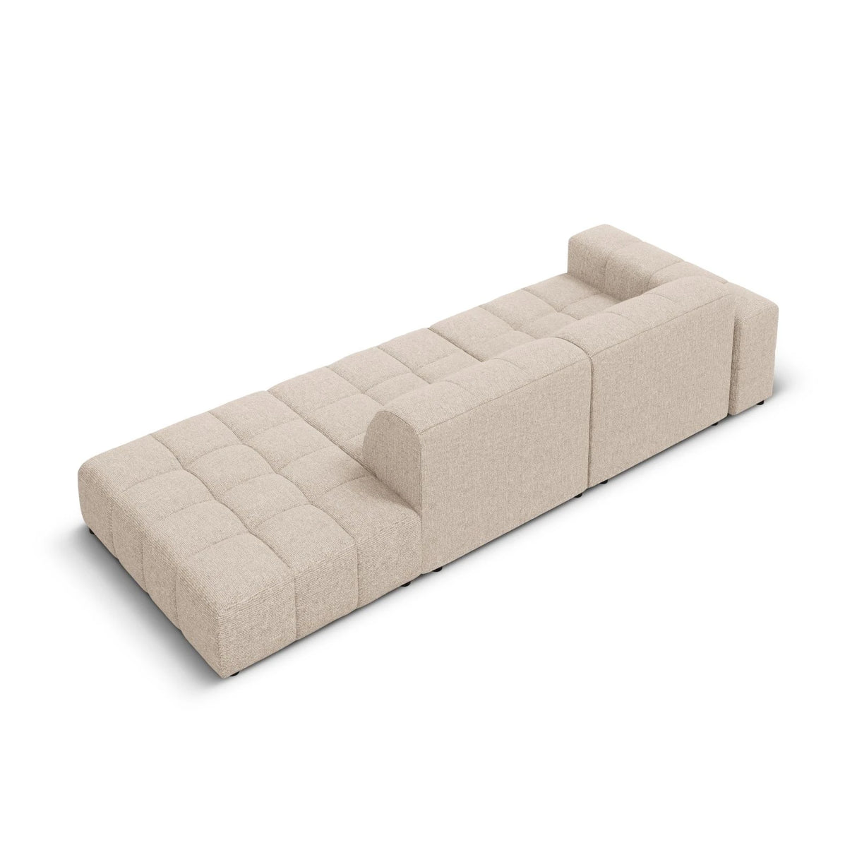 Jennifer 3-Sitzer Ecksofa, Rechte Seite offen, mit Bezug aus Chenille (Haga 30) in Beige, 262x102 cm – Bild 5