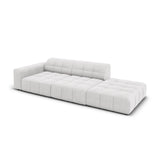 Jennifer 3-Sitzer Ecksofa, Rechte Seite offen, mit Bezug aus Samt (Bluvel 03) in Silver, 262x102 cm – Bild 4