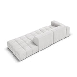 Jennifer 3-Sitzer Ecksofa, Rechte Seite offen, mit Bezug aus Samt (Bluvel 03) in Silver, 262x102 cm – Bild 5