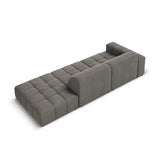 Jennifer 3-Sitzer Ecksofa, Rechte Seite offen, mit Bezug aus Samt (Bluvel 13) in Hellgrau, 262x102 cm – Bild 5