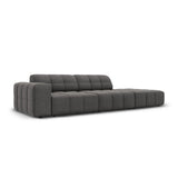 Jennifer 3-Sitzer Ecksofa, Rechte Seite offen, mit Bezug aus Samt (Bluvel 14) in Grau, 262x102 cm – Bild 3