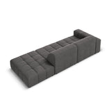 Jennifer 3-Sitzer Ecksofa, Rechte Seite offen, mit Bezug aus Samt (Bluvel 14) in Grau, 262x102 cm – Bild 5