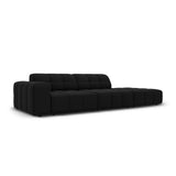 Jennifer 3-Sitzer Ecksofa, Rechte Seite offen, mit Bezug aus Samt (Bluvel 19) in Schwarz, 262x102 cm – Bild 3