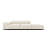 Jennifer 3-Sitzer Ecksofa, Rechte Seite offen, mit Bezug aus Samt (Bluvel 22) in Leichtes Beige, 262x102 cm – Bild 1