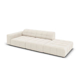 Jennifer 3-Sitzer Ecksofa, Rechte Seite offen, mit Bezug aus Samt (Bluvel 22) in Leichtes Beige, 262x102 cm – Bild 4