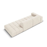Jennifer 3-Sitzer Ecksofa, Rechte Seite offen, mit Bezug aus Samt (Bluvel 22) in Leichtes Beige, 262x102 cm – Bild 5
