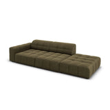 Jennifer 3-Sitzer Ecksofa, Rechte Seite offen, mit Bezug aus Samt (Bluvel 77) in Grün, 262x102 cm – Bild 4