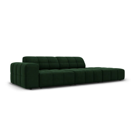 Jennifer 3-Sitzer Ecksofa, Rechte Seite offen, mit Bezug aus Samt (Bluvel 78) in Flaschengrün, 262x102 cm – Bild 3