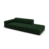 Jennifer 3-Sitzer Ecksofa, Rechte Seite offen, mit Bezug aus Samt (Bluvel 78) in Flaschengrün, 262x102 cm – Bild 4