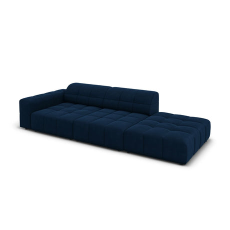 Jennifer 3-Sitzer Ecksofa, Rechte Seite offen, mit Bezug aus Samt (Bluvel 86) in Königsblau, 262x102 cm – Bild 4