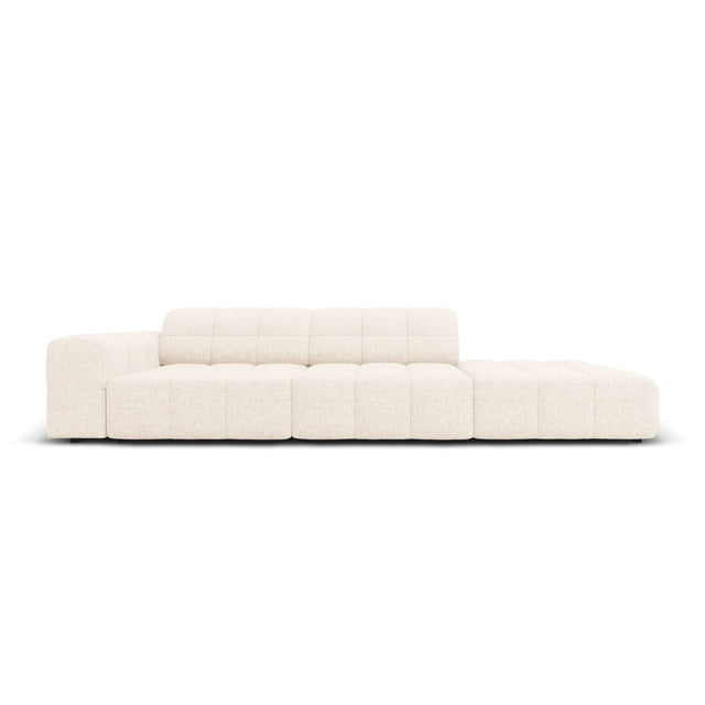Jennifer 3-Sitzer Ecksofa, Rechte Seite offen, mit Bezug aus Samt oder Chenille, 262x102 cm – Bild 1