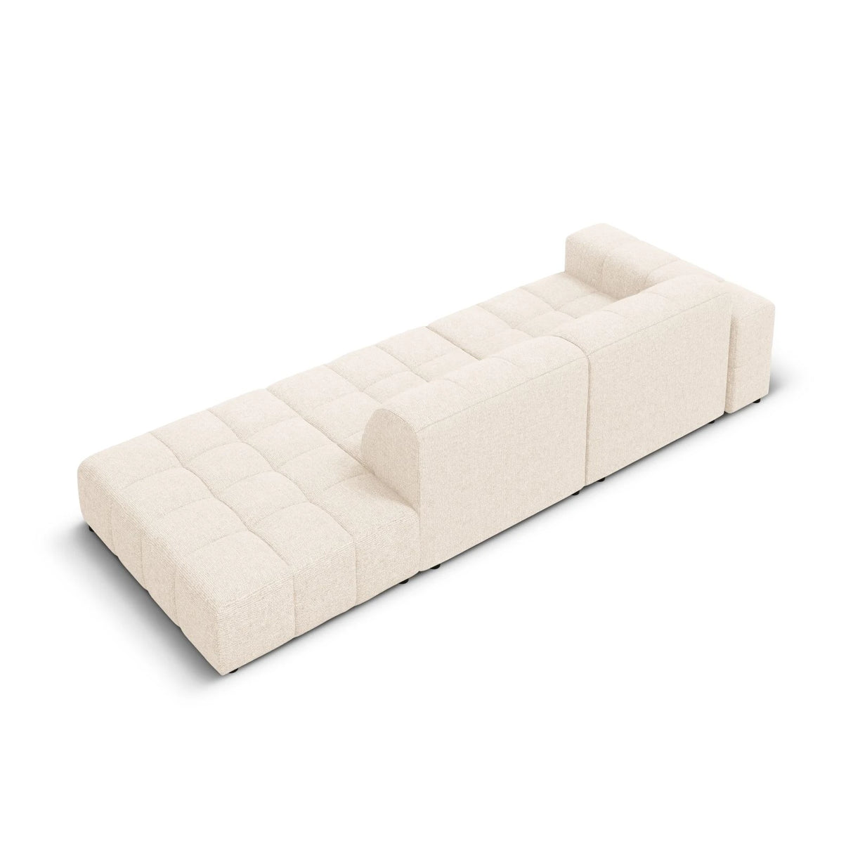 Jennifer 3-Sitzer Ecksofa, Rechte Seite offen, mit Bezug aus Samt oder Chenille, 262x102 cm – Bild 5