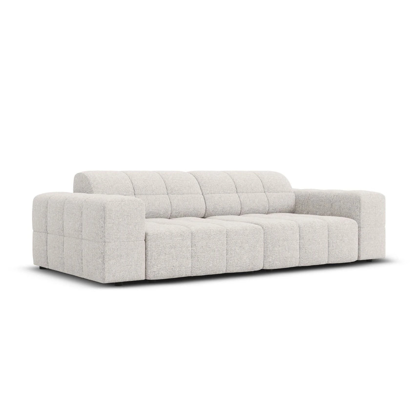 Jennifer 3-Sitzer Sofa mit Bezug aus Chenille (Haga 06) in Hellgrau, 204x102 cm – Bild 3