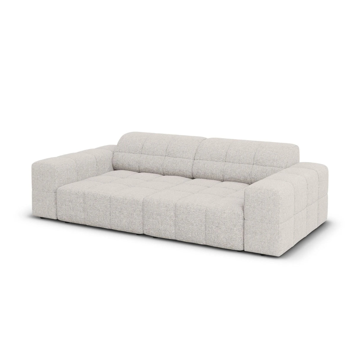 Jennifer 3-Sitzer Sofa mit Bezug aus Chenille (Haga 06) in Hellgrau, 204x102 cm – Bild 4