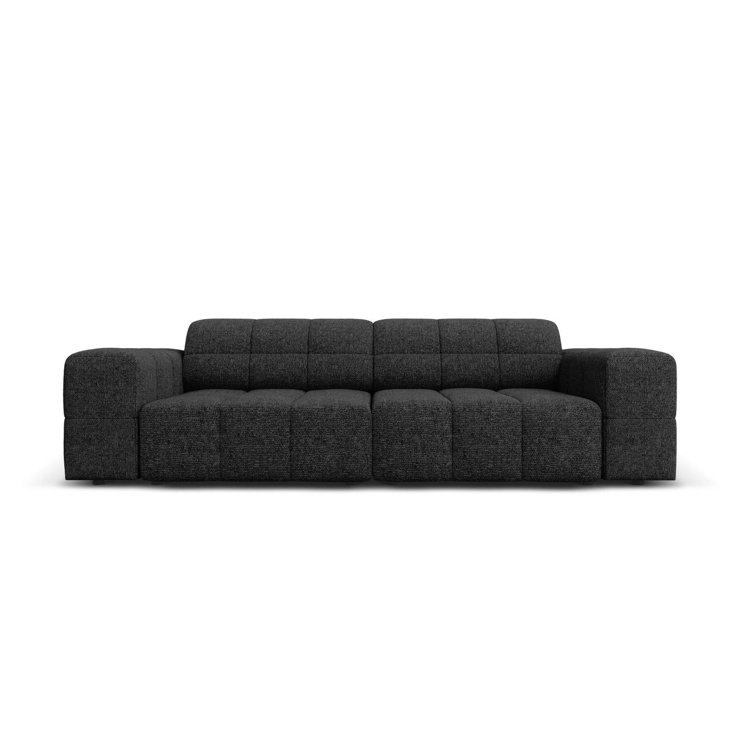 Jennifer 3-Sitzer Sofa mit Bezug aus Chenille (Haga 19) in Schwarz, 204x102 cm – Bild 1