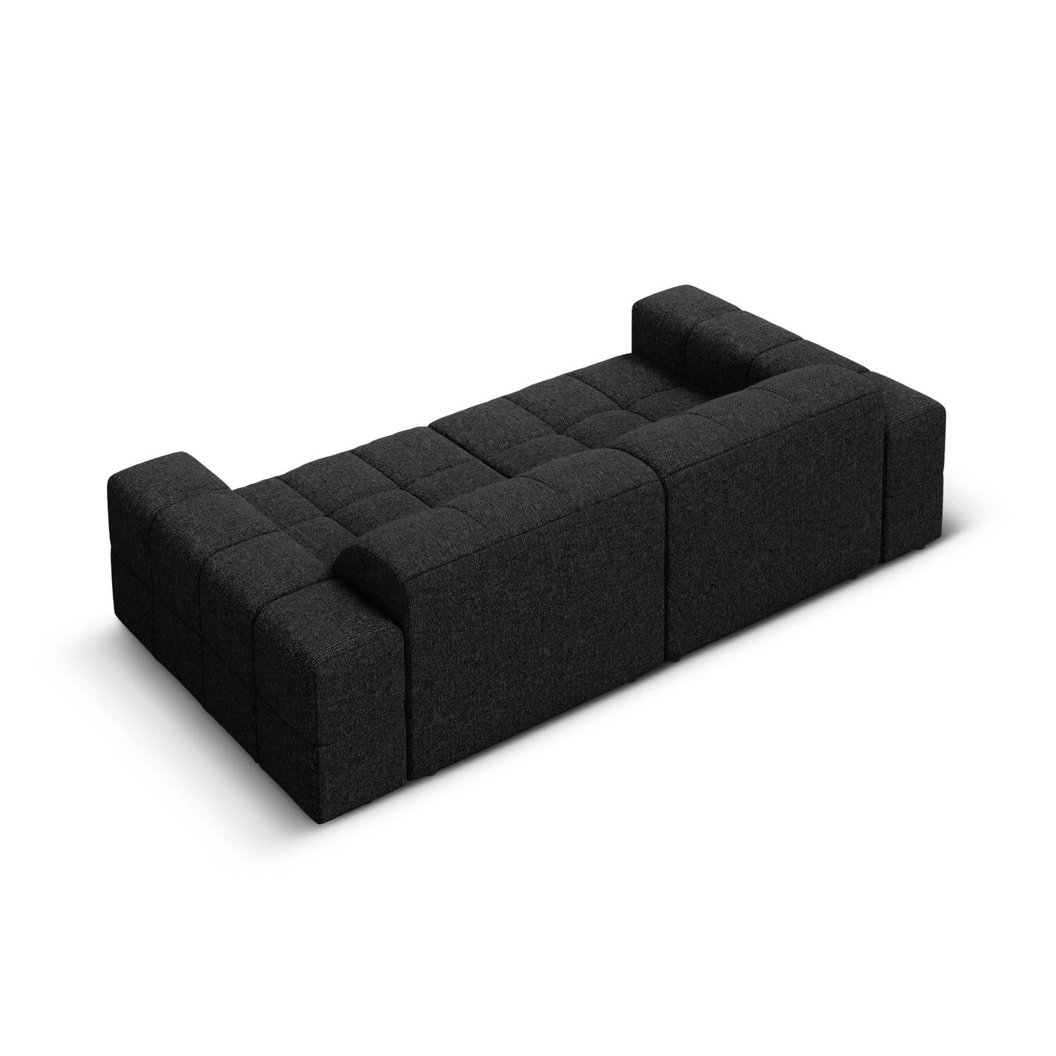 Jennifer 3-Sitzer Sofa mit Bezug aus Chenille (Haga 19) in Schwarz, 204x102 cm – Bild 5