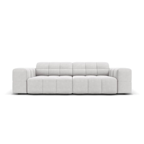 Jennifer 3-Sitzer Sofa mit Bezug aus Samt (Bluvel 03) in Silver, 204x102 cm – Bild 1
