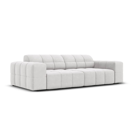Jennifer 3-Sitzer Sofa mit Bezug aus Samt (Bluvel 03) in Silver, 204x102 cm – Bild 3