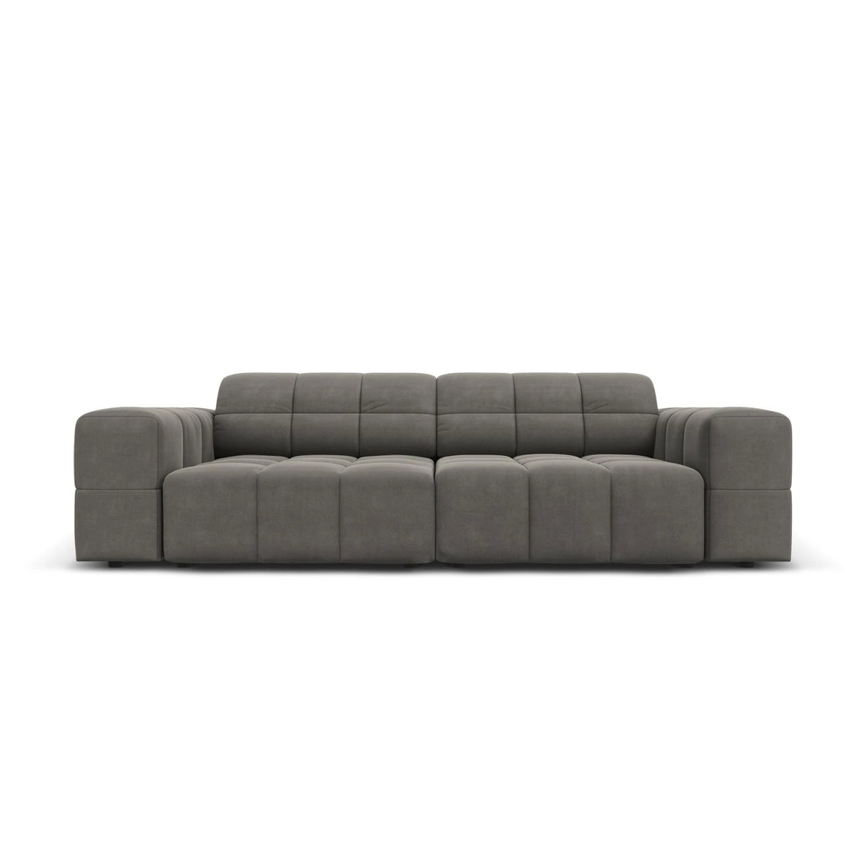 Jennifer 3-Sitzer Sofa mit Bezug aus Samt (Bluvel 13) in Hellgrau, 204x102 cm – Bild 1