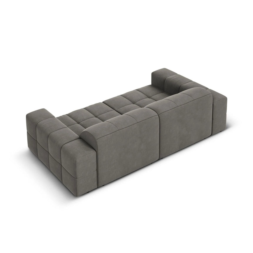 Jennifer 3-Sitzer Sofa mit Bezug aus Samt (Bluvel 13) in Hellgrau, 204x102 cm – Bild 5