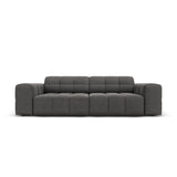 Jennifer 3-Sitzer Sofa mit Bezug aus Samt (Bluvel 14) in Grau, 204x102 cm – Bild 1
