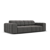 Jennifer 3-Sitzer Sofa mit Bezug aus Samt (Bluvel 14) in Grau, 204x102 cm – Bild 3