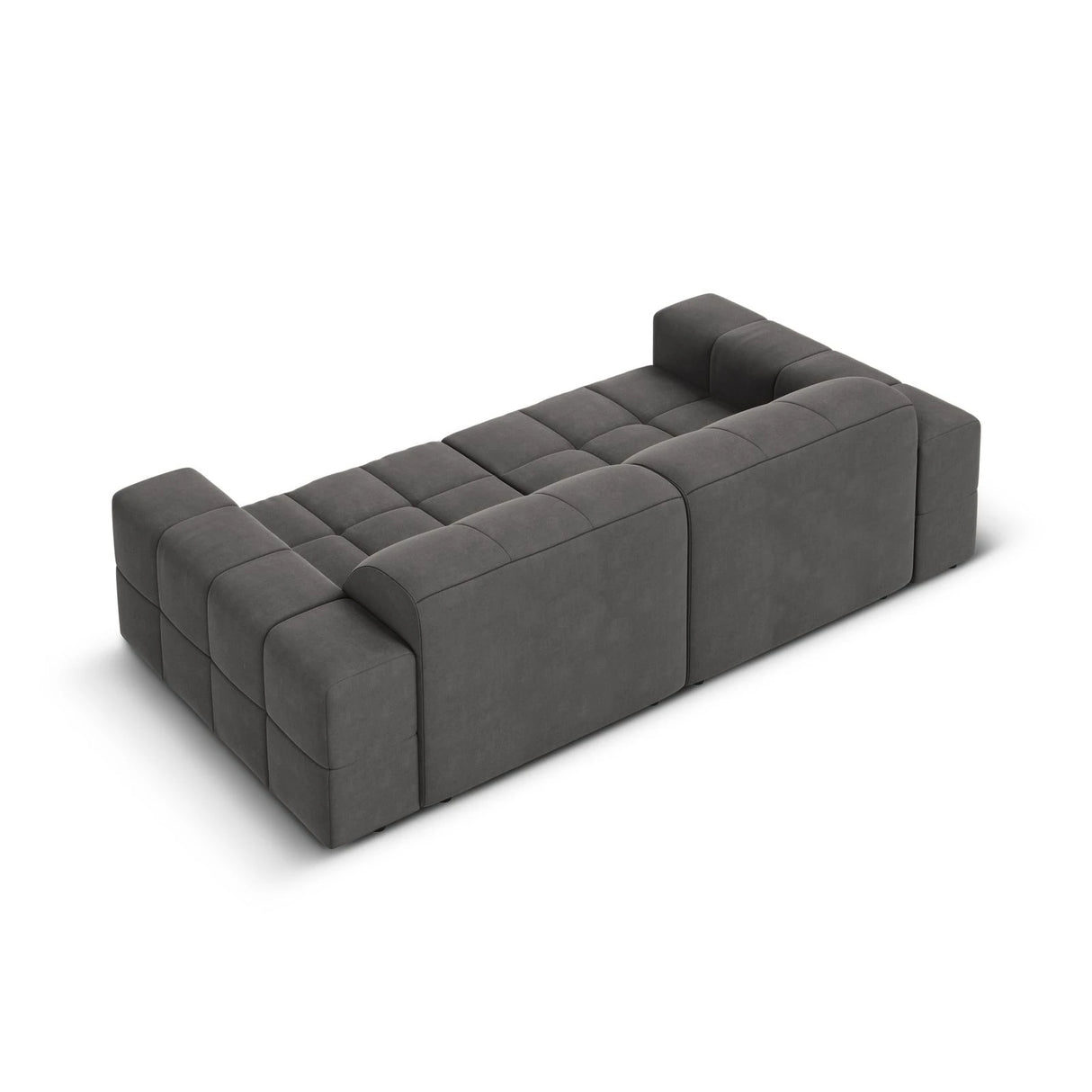 Jennifer 3-Sitzer Sofa mit Bezug aus Samt (Bluvel 14) in Grau, 204x102 cm – Bild 5