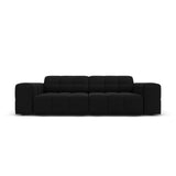 Jennifer 3-Sitzer Sofa mit Bezug aus Samt (Bluvel 19) in Schwarz, 204x102 cm – Bild 1