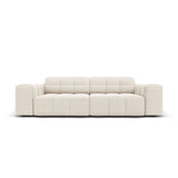 Jennifer 3-Sitzer Sofa mit Bezug aus Samt (Bluvel 22) in Leichtes Beige, 204x102 cm – Bild 1