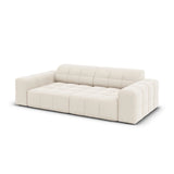 Jennifer 3-Sitzer Sofa mit Bezug aus Samt (Bluvel 22) in Leichtes Beige, 204x102 cm – Bild 4