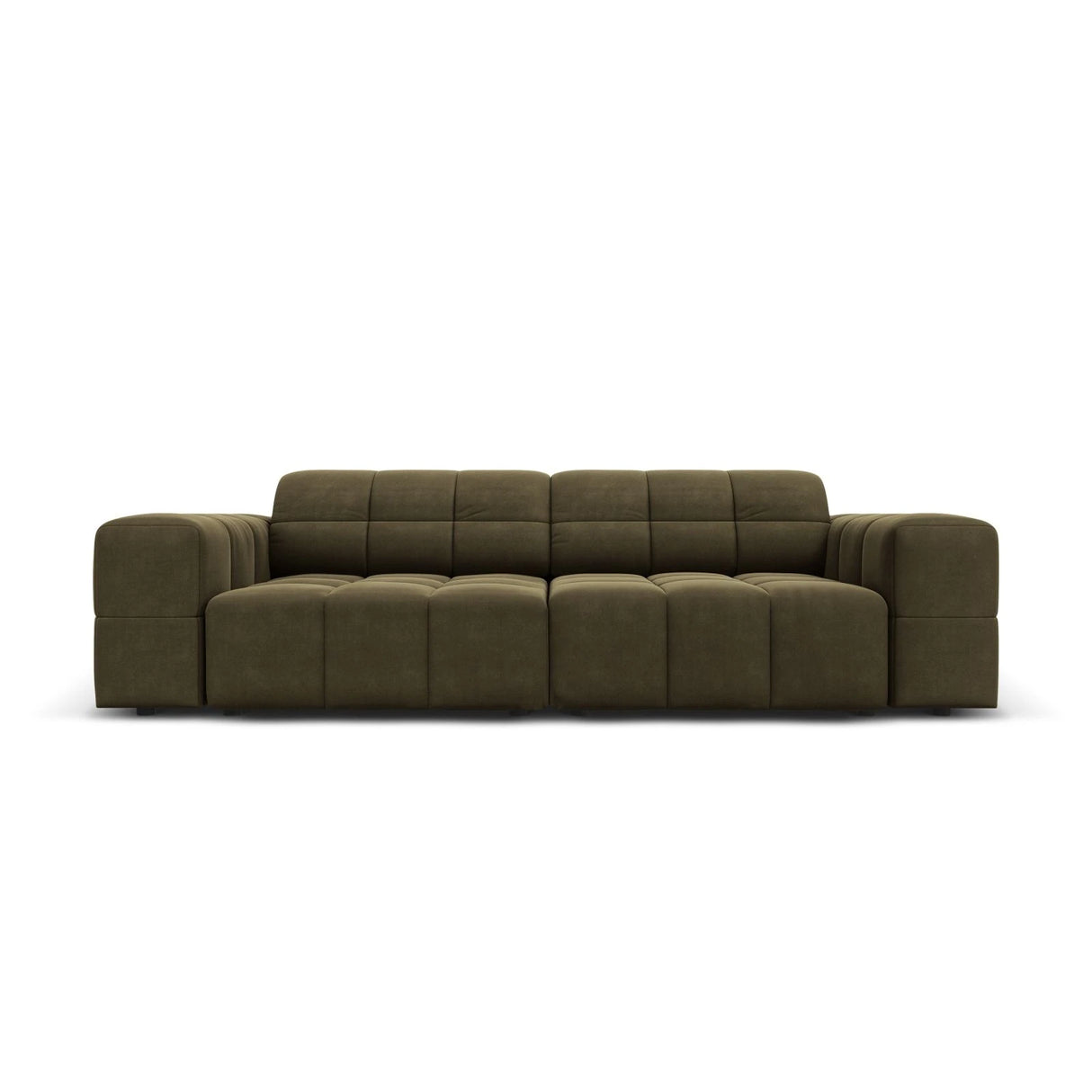 Jennifer 3-Sitzer Sofa mit Bezug aus Samt (Bluvel 77) in Grün, 204x102 cm – Bild 1
