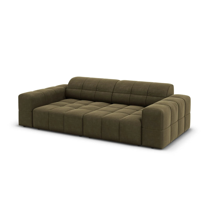 Jennifer 3-Sitzer Sofa mit Bezug aus Samt (Bluvel 77) in Grün, 204x102 cm – Bild 4